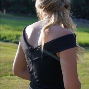 Black Sherri Hill Prom Dress! Off the shoulder with a long train. #promdress